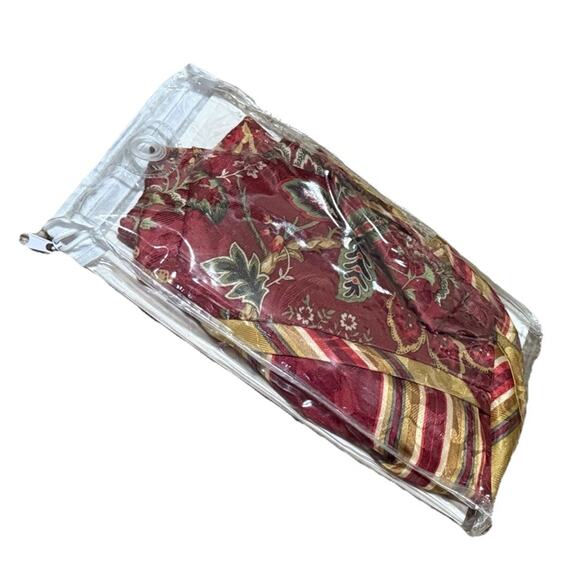 Waverly Navarra Crimson Valance NEW Red Floral Short Curtain Mixed Prints - Picture 4 of 4